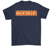 T-Shirt Divertente Per Geek Della Chimica Tavola Periodica Del Caffè 100% Cotone