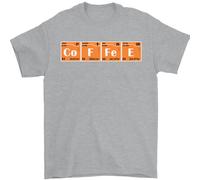 T-Shirt Divertente Per Geek Della Chimica Tavola Periodica Del Caffè 100% Cotone