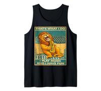 T-Shirt Divertente retrò con Leone Che Suona Il Sassofono Vintage Canotta