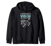 T-shirt divertente senza violino e scritta "Life WOULD BE FLAT" Felpa con Cappuccio