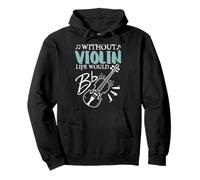 T-shirt divertente senza violino e scritta "Life WOULD BE FLAT" Felpa con Cappuccio