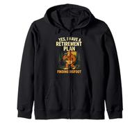 T-Shirt Divertente Yes I Have A Retirement Plan Finding Bigfoot Felpa con Cappuccio