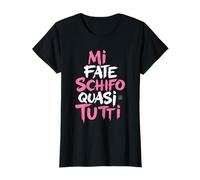 T-Shirt Divertenti Donna - Odio Tutti - Scritte Simpatiche Maglietta