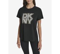 T-shirt DKNY Glitter Crew manica corta nero donna - S