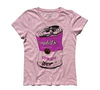 T-shirt donna Andy barattolo di zuppa Tomato soup fucsia pop art