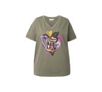 T-shirt donna Angel of Style taglie forti Boxy Fit stampa coccodrillo 841008