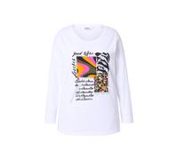 T-shirt donna Angel of Style taglie forti stampa patch manica lunga 836542