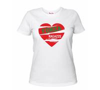 t-shirt donna bianca scritta forza ragazze calcio italia squadra cuore