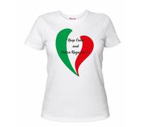 t-shirt donna bianca scritta keep calm forza ragazze calcio italia squadra cuore