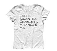 T-Shirt Donna Carrie, Samantha, Charlotte, Miranda & Me - Bradshaw New York Manhattan Shirt (L, Bianco)