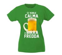 T-shirt Donna - Ci vuole calma e birra fredda