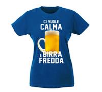 T-shirt Donna - Ci vuole calma e birra fredda