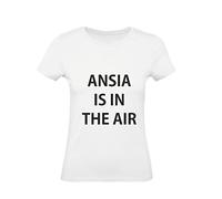 T-Shirt Donna Cotone Basic Super vestibilità Top qualità - ANSIA IS in The Air - Divertente Humor Made in Italy (XL, Bianco)