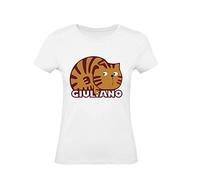 T-Shirt Donna Cotone Basic Super vestibilità Top qualità - Gatto Giuliano - Kiss Me Licia - Divertente Humor Made in Italy (XXL,Nera)