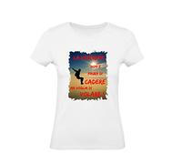T-Shirt Donna Cotone Basic Super vestibilità Top qualità - la vertigine Non è Paura di Cadere ma Voglia di Volare - Divertente Humor Made in Italy (Bianco, S)