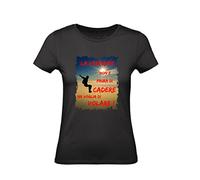 T-Shirt Donna Cotone Basic Super vestibilità Top qualità - la vertigine Non è Paura di Cadere ma Voglia di Volare - Divertente Humor Made in Italy (Nero, S)