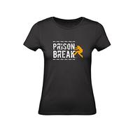 T-Shirt Donna Cotone Basic Super vestibilità Top qualità - Prison Break Modello 2 - Divertente Humor Made in Italy (Nero, L)