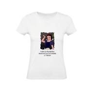 T-Shirt Donna Cotone Basic Super vestibilità Top qualità - Vado a Prendere Una boccata d'ansia e torno - Divertente Humor Made in Italy (Bianco, M)