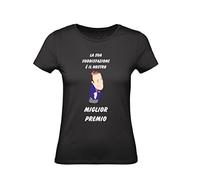 T-shirt DONNA cotone BASIC super vestibilita top qualita - Vieni avanti cretino - la Sua Soddisfazione è Il Nostro miglior Premio - Dr. Thomas - divertente humor MADE IN ITALY (XXL, NERO)