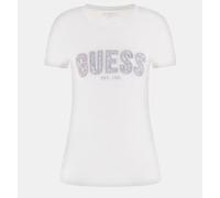 T-Shirt Donna Cotone Manica Corta Guess W4YI33I3Z14 G011 Bianco