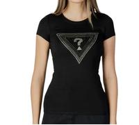 T-Shirt Donna Cotone Manica Corta Guess W5GI43KA0Q1 JBLK Nero