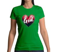 T-Shirt Donna Cuore D'Amore - Prega Chiesa Ama Dio Gesù Religione Padre