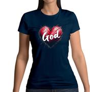 T-Shirt Donna Cuore D'Amore - Prega Chiesa Ama Dio Gesù Religione Padre
