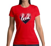 T-Shirt Donna Cuore D'Amore - Prega Chiesa Ama Dio Gesù Religione Padre