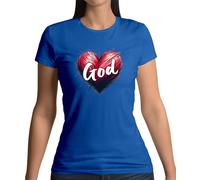 T-Shirt Donna Cuore D'Amore - Prega Chiesa Ama Dio Gesù Religione Padre
