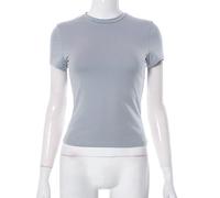 T-shirt donna donna collo O moderata elasticit?? scollo ad O tutto abbinato regu