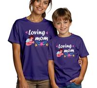 T-shirt donna e bambino che ama la festa della mamma top divertente mamma...