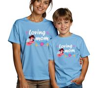 T-shirt donna e bambino che ama la festa della mamma top divertente mamma...