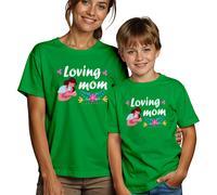 T-shirt donna e bambino che ama la festa della mamma top divertente mamma...