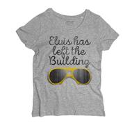 T-shirt donna ELVIS HAS LEFT THE BUILDING the king Presley rock Memphis tshirt