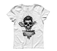 T-shirt donna ELVIS PRESLEY skull teschio Rock the King Souspicious Mind