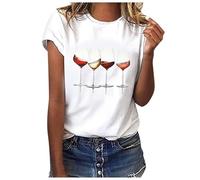 T Shirt Donna Firmate Estive Comoda Classica Elegante Tee Top Firmate Casual Girocollo Leggera Magliette Bianca Cotone Taglie Forti Maglietta da Donna Larghe Moda Basic Elasticizzato Maglia