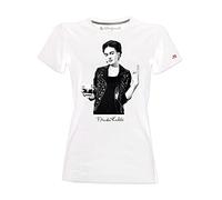 T-Shirt Donna - Frida Kahlo Ufficiale Stile Rock, S, Bianco