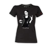 T-Shirt Donna - Frida Kahlo Ufficiale Stile Rock, S, Nero