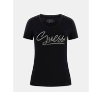 T-Shirt Donna Guess Manica Corta W6RI24J1314 JBLK Nero