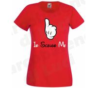 T-SHIRT DONNA Io Scelgo Me MAGLIETTA con mano di cartone animato SPIRITOSA new