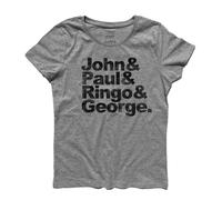 T-SHIRT donna John & Paul & Ringo & George nomi antichizzati Liverpool