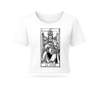 T-Shirt Donna Justice Tarocchi Cotone Bio Premium Boxy CROP Giustizia Tarot