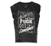 T-shirt donna la chiave della felicità THE KEY TO HAPPINESS IS TO SAY FK OFF