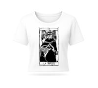 T-Shirt Donna La Papesse Tarocchi PAPESSA Cotone Biologico Premium Boxy Crop