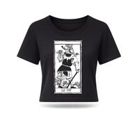 T-Shirt Donna Le Mat IL MATTO Tarocchi Cotone Biologico Premium Boxy Crop