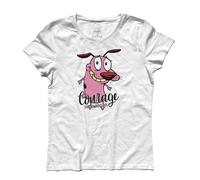 T-shirt donna LEONE CANE FIFONE Courage the Cowardly Dog cartoon maglietta shirt