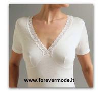 Canottiera donna Vajolet in filo scozia a spalla stretta con scollo V art 5043