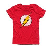 T-shirt donna logo the FLASH antichizzato fulmine Barry Allen fumetti vintage