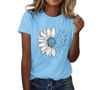 T Shirt Donna Manica Corta Bianca Cotone Maglietta Manica Corta Donna Casual Girocollo Stampa Estiva Base Tee Bluse Elegante Moda Top Camicia Magliette Curvy T-Shirt Blusa Maglia Vintage Fiori