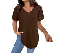 T Shirt Donna Manica Corta Classica Comoda Estive Oversize Tee Top Casual Leggera Firmate Elegante T Shirt Curvy Vintage Taglie Forti Maglietta Da Donna Cotone Manica Corta Larghe Elasticizzato Maglia